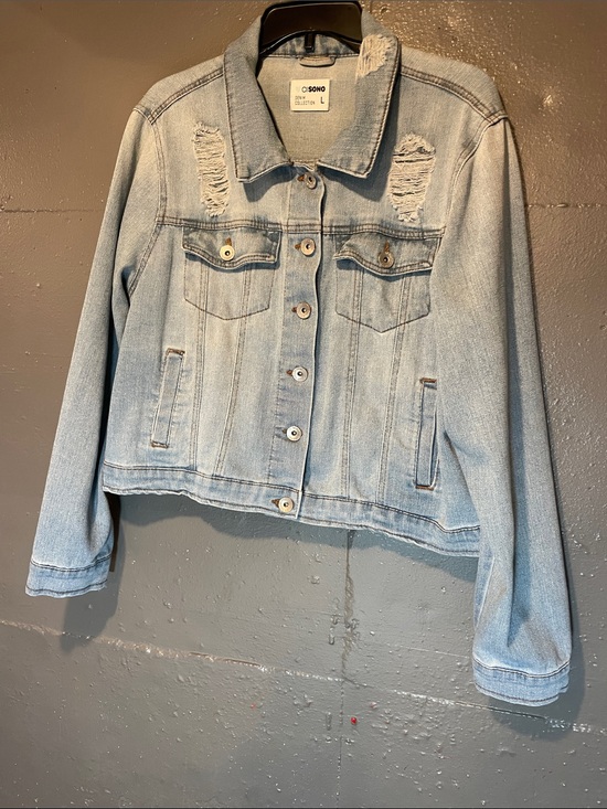Soho Jackets & Blazers - Soho Light Wash Distressed Denim Jacket - Pale Blue
